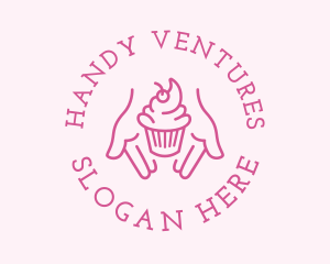 Pink Cupcake Hands logo