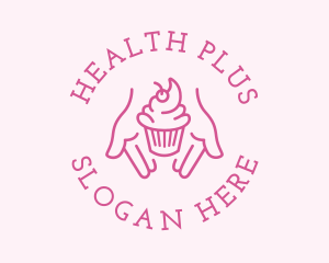 Pink Cupcake Hands logo design