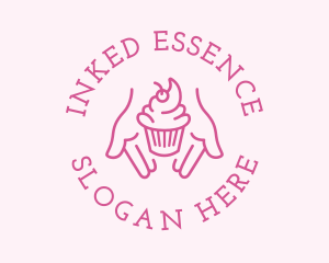 Pink Cupcake Hands logo design