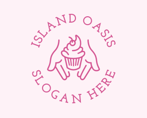 Pink Cupcake Hands logo design