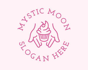 Pink Cupcake Hands logo design