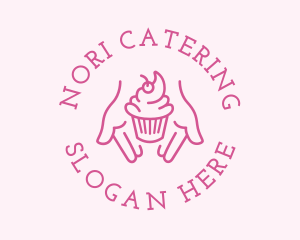 Pink Cupcake Hands logo design