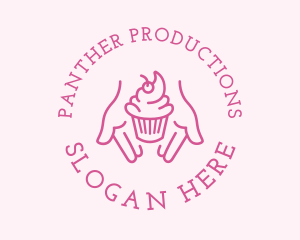 Pink Cupcake Hands logo design