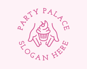 Pink Cupcake Hands logo design