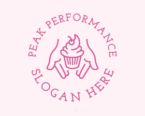 Pink Cupcake Hands logo design