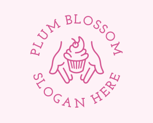 Pink Cupcake Hands logo design