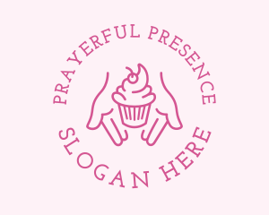 Pink Cupcake Hands logo design