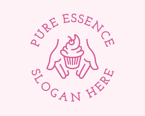 Pink Cupcake Hands logo design