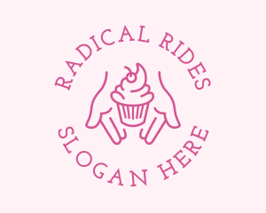 Pink Cupcake Hands logo design