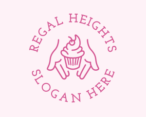 Pink Cupcake Hands logo design