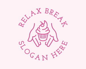 Pink Cupcake Hands logo design