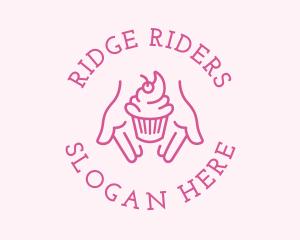 Pink Cupcake Hands logo design