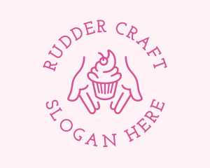 Pink Cupcake Hands logo design