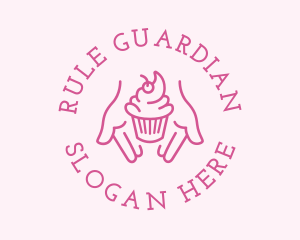 Pink Cupcake Hands logo design