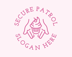 Pink Cupcake Hands logo design