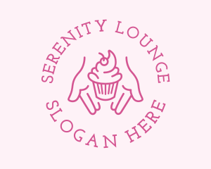 Pink Cupcake Hands logo design