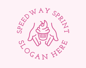 Pink Cupcake Hands logo design