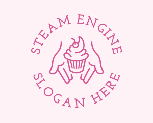 Pink Cupcake Hands logo design