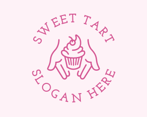 Pink Cupcake Hands logo design