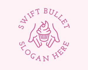 Pink Cupcake Hands logo design