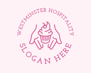 Pink Cupcake Hands logo design