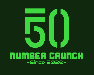 Futuristic Number Score 50 logo design