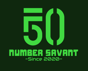 Futuristic Number Score 50 logo design