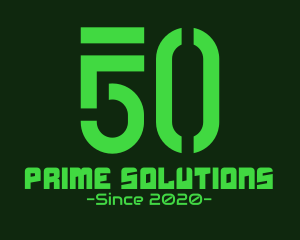 Futuristic Number Score 50 logo design