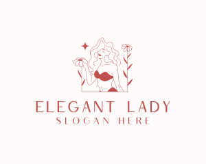 Flower Woman Bikini logo design