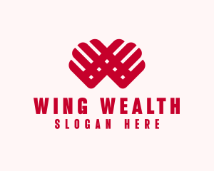 Wings Logistics Letter W logo design