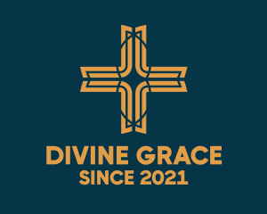 Gold Decorative Cross  logo