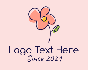 Preschool Flower Doodle logo design