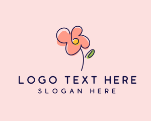 Flower Doodle Drawing logo