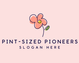 Flower Doodle Drawing logo design