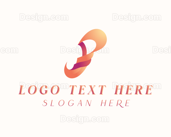 Feminine Swirl Letter P Logo