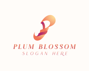 Feminine Swirl Letter P logo design