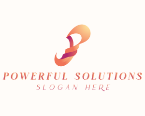 Feminine Swirl Letter P logo design