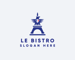 Paris Eiffel Tower Bird logo design