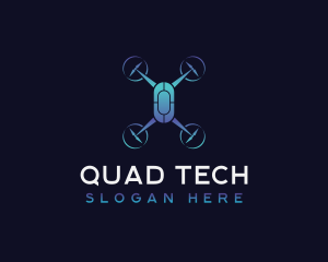 Quadrotor Aerial Drone logo design