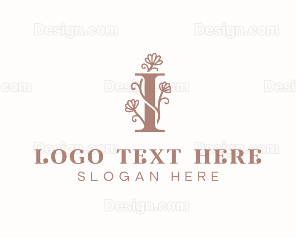 Floral Vines Letter I Logo