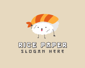 Asian Sushi Cartoon logo design