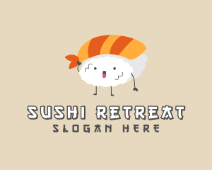 Asian Sushi Cartoon logo design