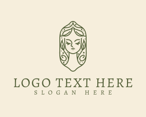 Headpiece - Organic Leaf Beauty Spa logo design