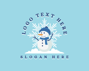 Christmas Winter Snowman Logo