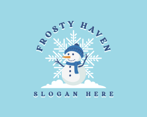 Christmas Winter Snowman logo design