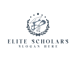 Graduation Wreath Diploma logo design