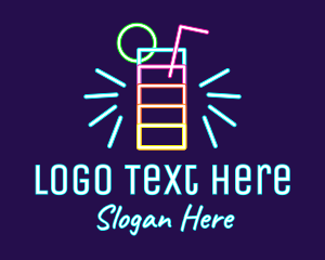 Neon Liquor Sign  logo design