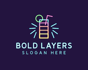 Neon Liquor Nightclub logo design