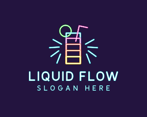 Neon Liquor Nightclub logo design