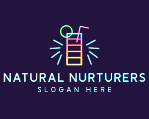 Neon Liquor Nightclub logo design